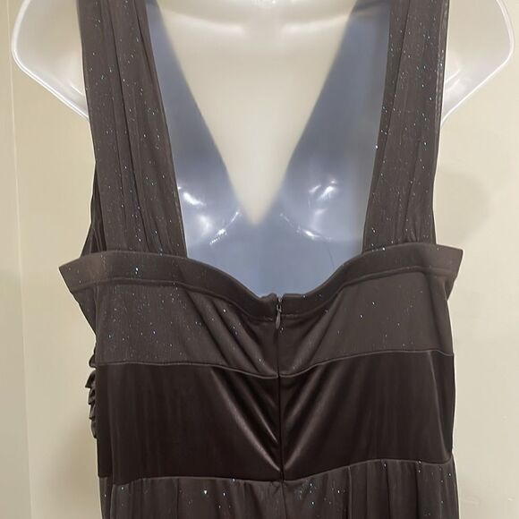 NWOT R&M Richards Brown w/Blue Glitter Dress. Size 16W XL plus - Picture 6 of 12